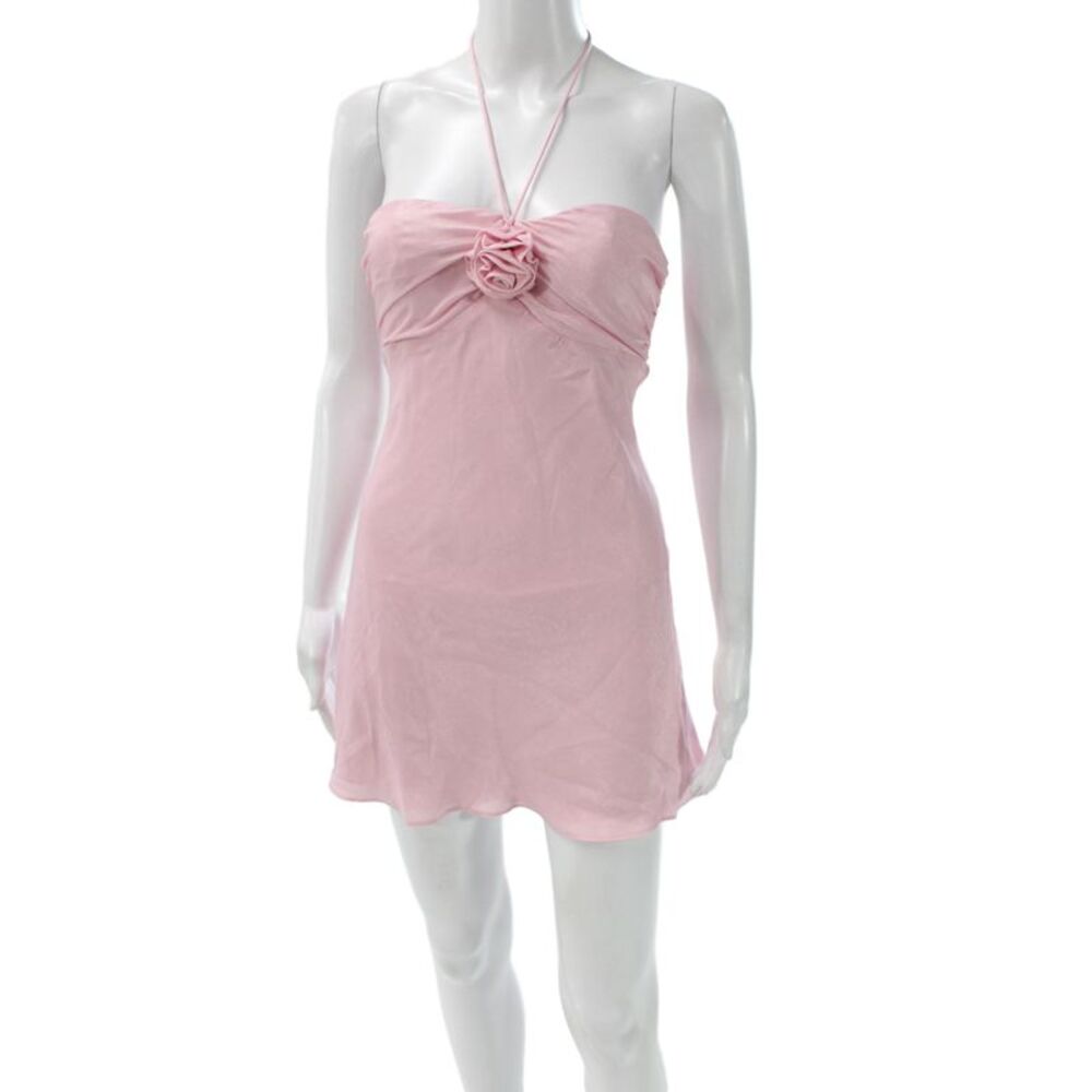 More To Come Womens Pink Mini Sundress Sleeveless Polyester Size XS